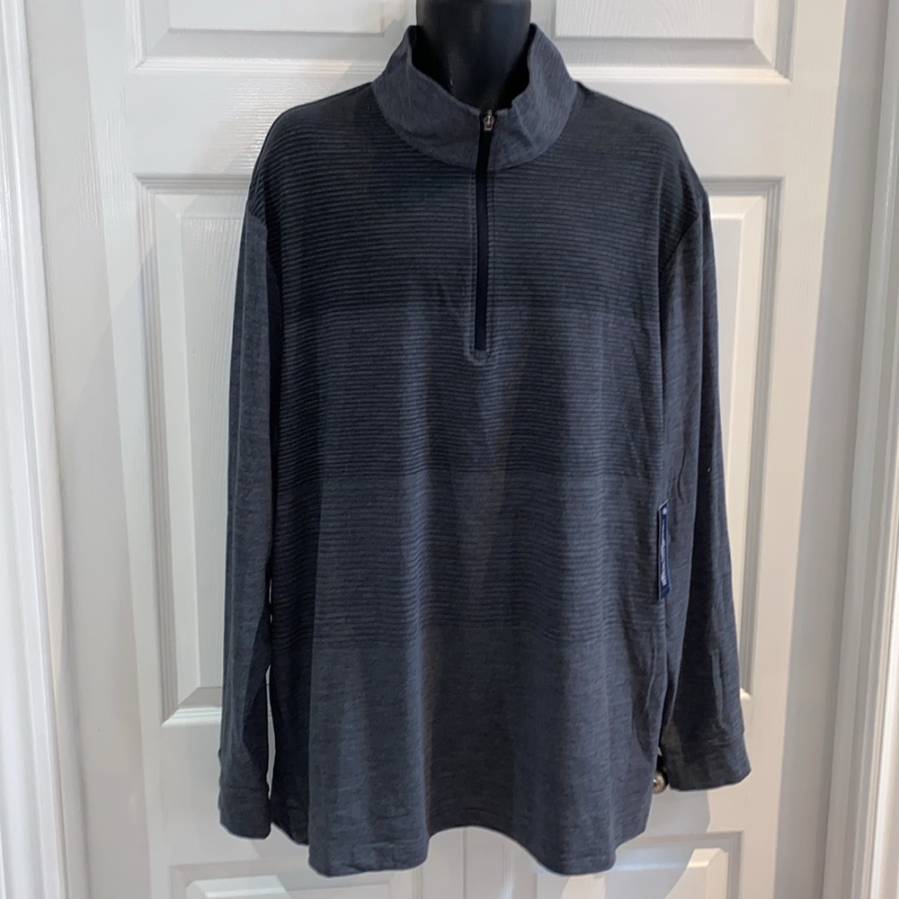 Ben Hogan Performance Men's Gray Black Quarter-Zip Long Sleeve Shirt Size 2XL